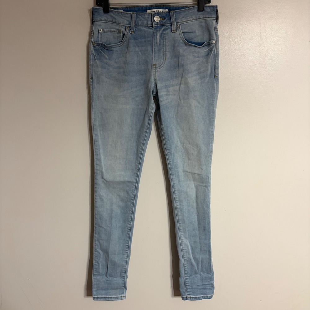 PacSun Stacked Skinny Jeans Light Wash Blue Mens 30x32 Slim Fit Denim